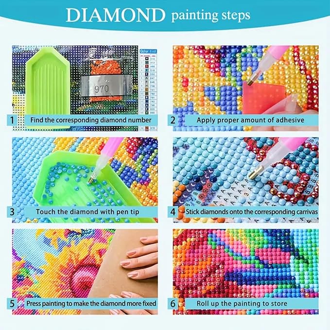 BYGFHLYW 5D Diamond Painting Kits for Adults, Family Sunflower Diamond Art Kits for Adults Beginner, DIY Full Drill Diamond Dot Gem Painting for Home Wall Decor 12x16inch