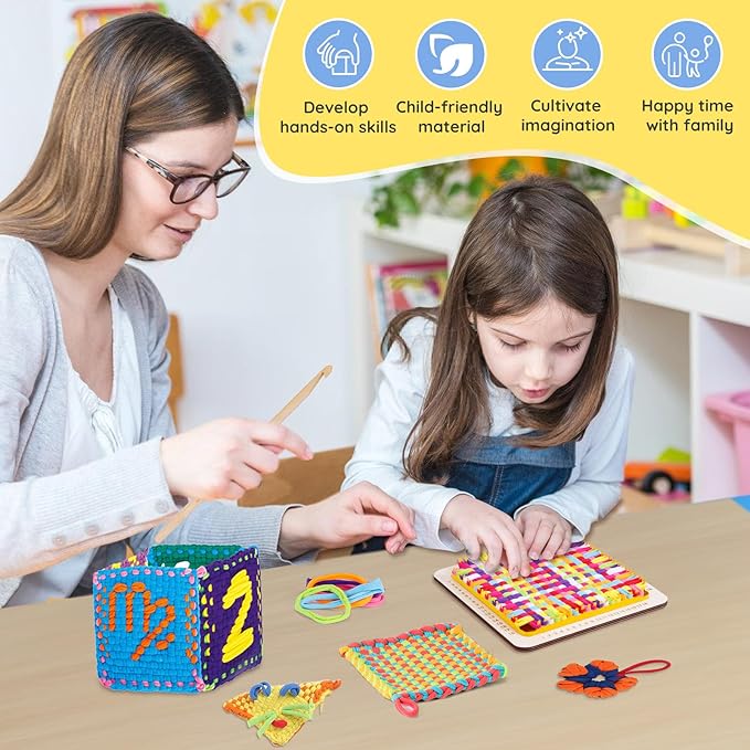 810PCS Weaving Loom Loops, 9-Color Rainbow Weaving Refill Loops for 7" Potholder Loom, Weaving Loop DIY Crafts Projects for Kids Adults