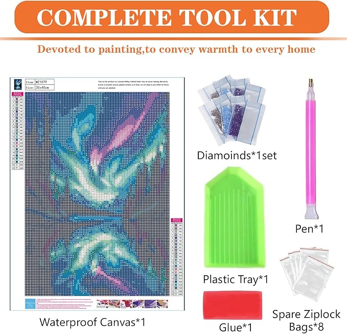 igoodom Northern Lights Diamond Art Kits for Adults, Aurora Diamond Painting Kit, Full Drill Round Diamond Art Kits, DIY Gem Art and Crafts for Home Wall Decor Gift 12x16inch