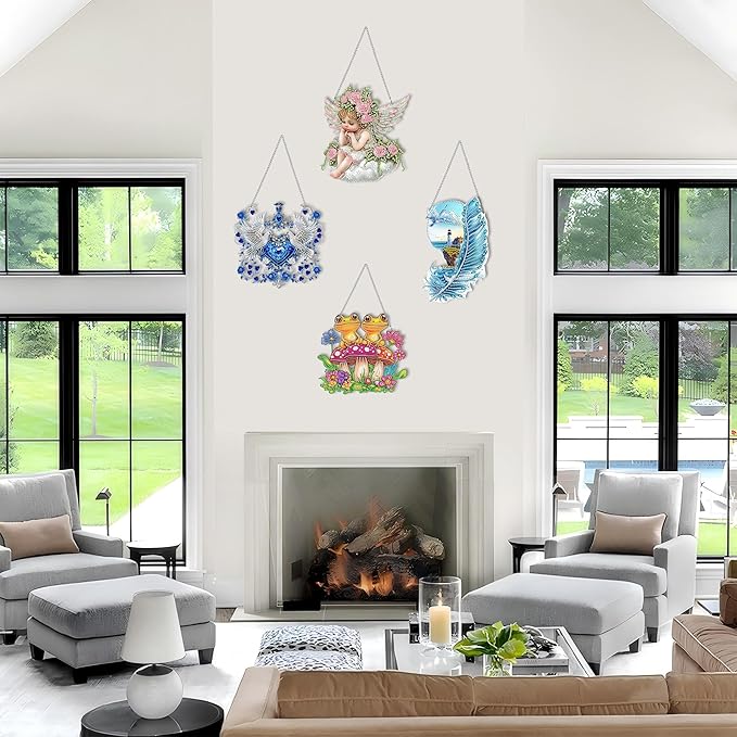 Kaliosy Sun Catcher Mushroom Frog Window Hanging Ornament - Outdoor Porch Decor, Animals Themed Diamond Art Ornament, Acrylic Board Diamond Painting for Wall Home Garden, Indoor Decor 8x8inch