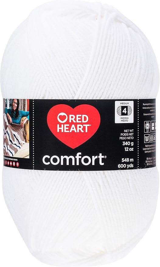 RED HEART Comfort Shimmers Yarn, White Opal