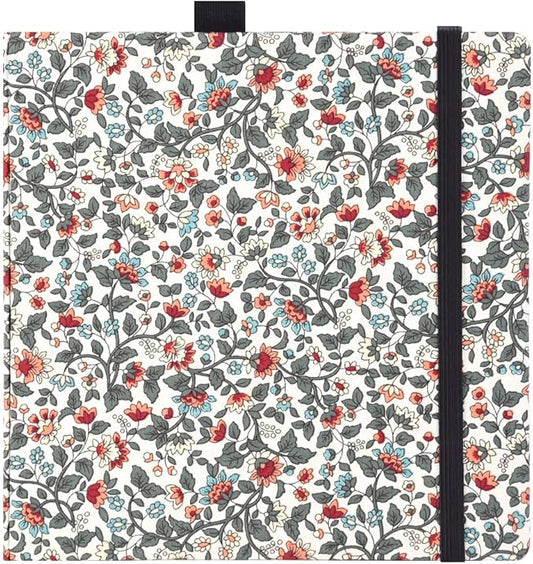 Mifuner Square 8.2x 8.2 165gsm Colored pencil paint Journal Hardbound 128pgs（64 Sheets Front Back Cold Pressed） Travel for Colored Pencil Sketch Doodles Handmade Cloth Cover Notebook Flowers