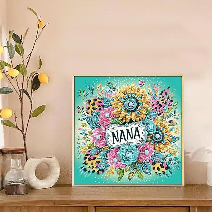 LazyFold Diamond Art Painting Kit, DIY Flower 5D Special Shape Crystal Diamond Partial Diamond Art Painting Mosaic Making Craft, Suitable for Home Wall Decor Art Gift 12×12inch