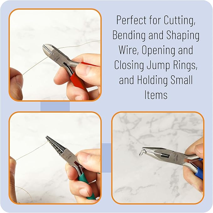 Mr. Pen- Jewelry Pliers, 3 Pack, Jewelry Making kit, Mini Pliers for Jewelry Making, Wire Cutters for Jewelry Making