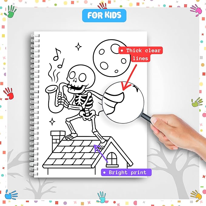 Spooky Cute Fall Coloring Book for Toddlers Ages 3+ – Halloween Pages with Pumpkins, Ghosts, and Bats – 199 GSM Paper – Spiral Bound – 8.5x11 in (Spooky Cute Fall, 8.5 x 11)