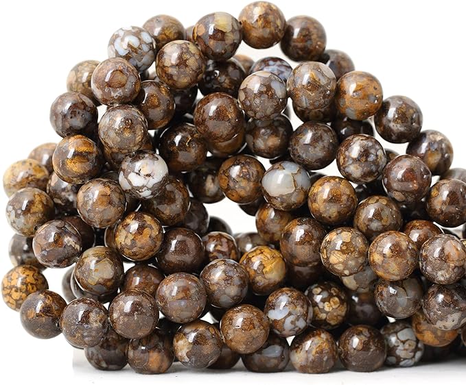 cheavian 35pcs 10mm natural fire lace opal round loose beads for jewelry making diy bracelet necklace materials 1 strand 15"