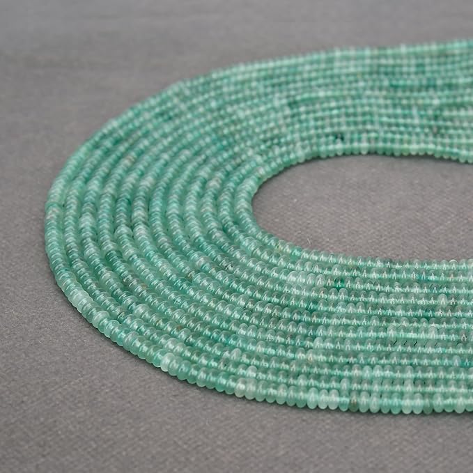 2 Strands (300PCs) Natural Green Aventurine Rondelle Beads, 2 * 4mm Gemstone Loose Spacer Abacus Disk Beads for DIY Bracelet Necklace Earrings Jewelry Making, Craft Supplies Beading Kit