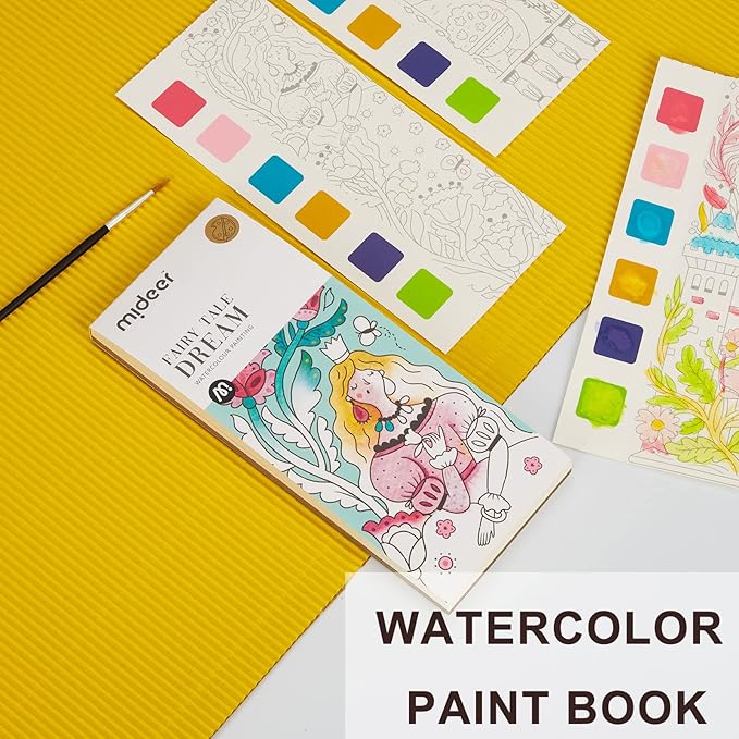 Pocket Watercolor Book Set, Watercolor Painting Book,Watercolor Bookmarks for Kids, Beginning, Students Painters Christmas Gifts (1PCS-B)