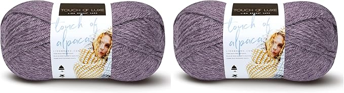 (1 Skein) Lion Brand Yarn Touch of Alpaca Yarn, Purple Aster (Pack of 2)