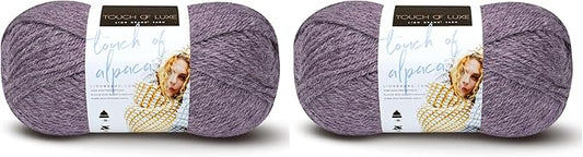 (1 Skein) Lion Brand Yarn Touch of Alpaca Yarn, Purple Aster (Pack of 2)
