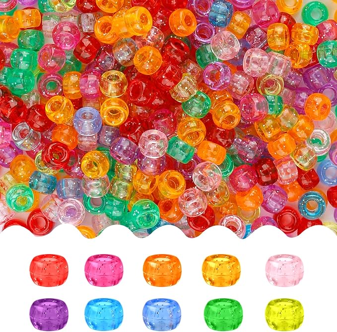 pony beads bulk 4000 pcs,beads for bracelets,hair beads,beads for jewelry making,bracelet beads,plastic beads,craft beads,beads for kids,hair beads for braids for girls(fine sparkle color)