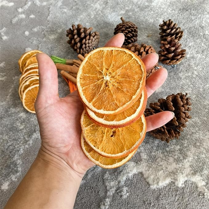 Natural Christmas DIY Decor Crafts Kit with Dried Orange Slices, Cinnamon Sticks, Pine Cones, Gift Box Set, DIY Holiday Decorations for Christmas Wreaths, Tree Ornaments, Home, Commercial Use