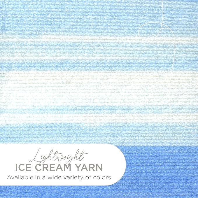 (1 Skein) Lion Brand Yarn Ice Cream Baby Yarn, Blueberry