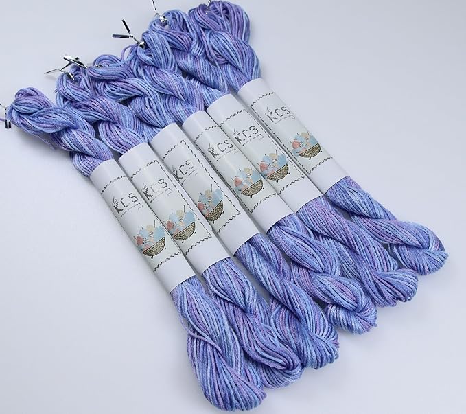 KCS Big skeins of 25 Meters Size 25 Color Variegated Cross Stitch Stranded Threads,6 skeins,4220