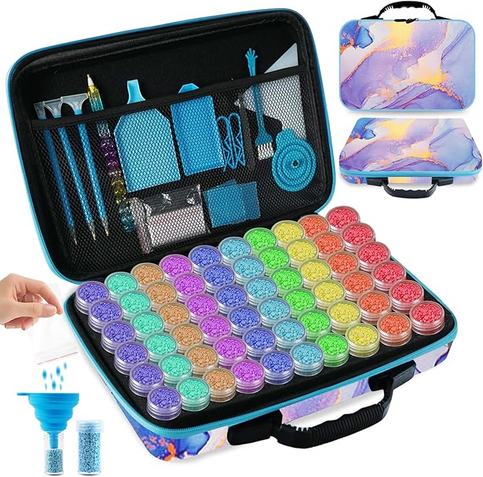 TAVOLOZZA Diamond Art Storage Case, 60 Slots, Diamond Painting Organizer, Art Storage Case, Diamond Painting Storage Box for Painting Supplies and Accessories