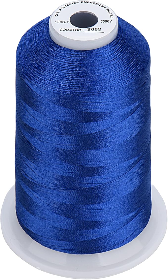 Simthread - 33 Selections - Various Assorted Color Packs of Polyester Embroidery Machine Thread Huge Spool 5500Y for All Sewing Embroidery Machines - 3 Differ Blue Colors 1
