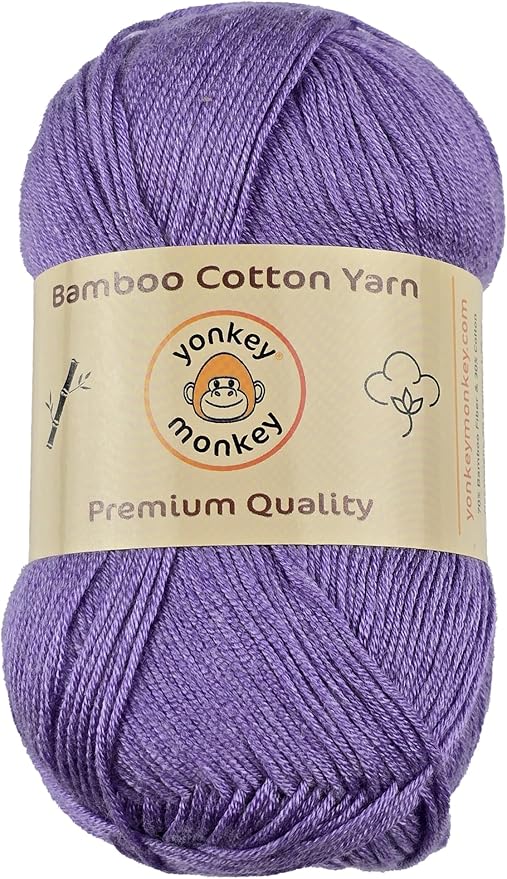 10-Pack of Yonkey Monkey 500 Grams Yarn - 70% Rayon derived from Bamboo, 30% Cotton - Imported - Lavender 9029