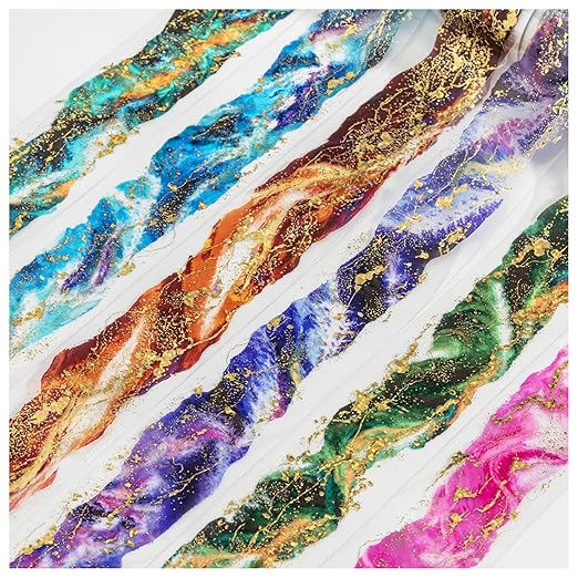 PET Tape Stickers for Journaling Supplies,6 Rolls Watercolor Holographic Journal Stickers for Scrapbooking,Junk Journal Supplies,Planner,DIY Crafts (Future)