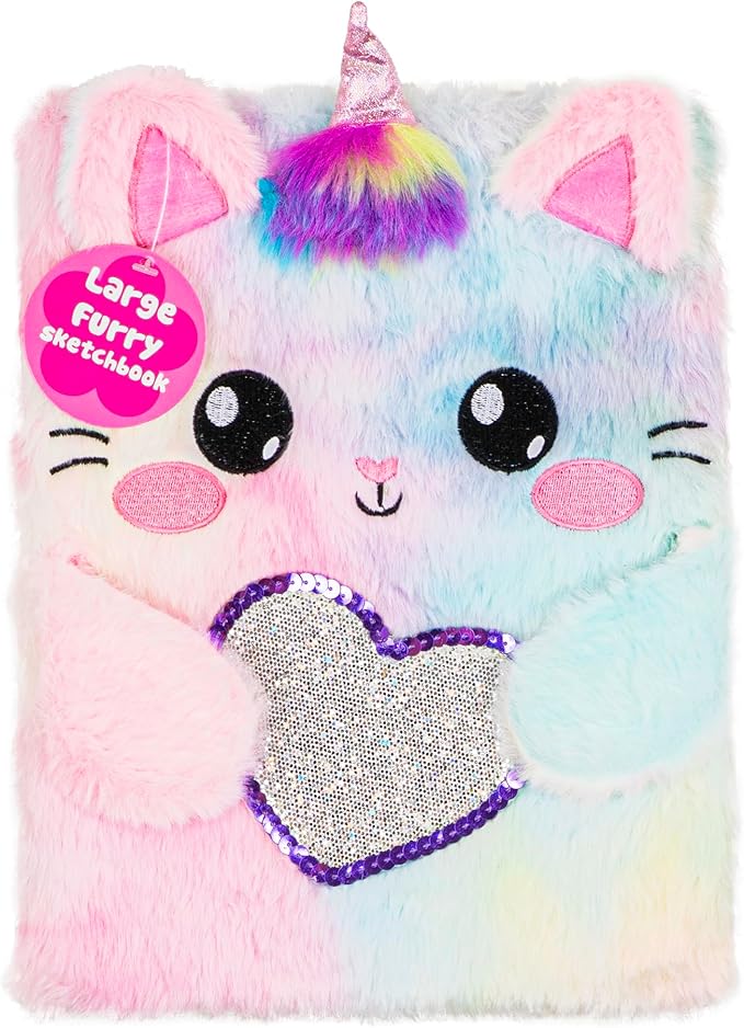 votum fuzzy sketch book: personalized artist sketchbook: sketching, drawing and creative doodling. notebook and sketchbook to draw and journal (cat unicorn)