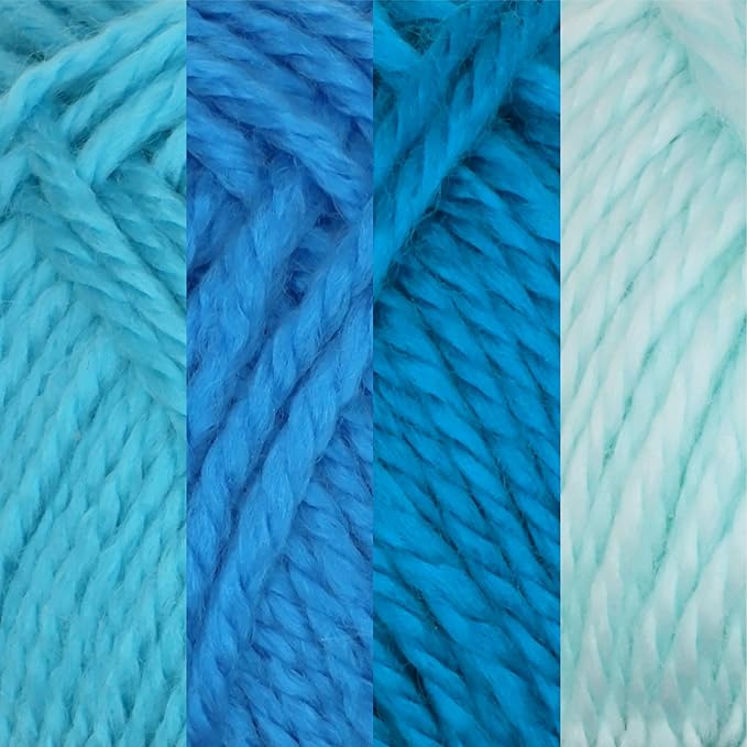 JubileeYarn Amigurumi Select Yarn - DK Acrylic - Shades of Blue - 4 Skeins