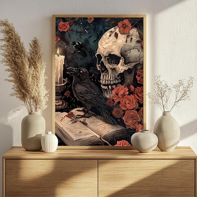 Paint by Numbers Kit for Adults, Skull Paint by Numbers Kit for Adults Beginners, DIY Acrylic Painting on Canvas for Home Wall Art Decor(16x20Inch