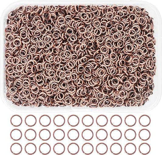 Mandala Crafts Assorted Antique Copper Color Jump Rings Jewelry Findings Metal O Rings for Jewelry Making Supplies - 5000 3mm Small Open Jump Rings Kit for Necklace Earring
