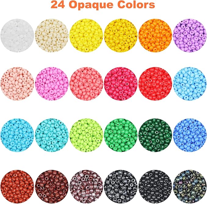16800 Pcs 3mm Seed Beads & 260 Pcs Alphabet Beads Kit - Complete Jewelry Making Supplies with Elastic String, Earring Hooks & Claw Clasps | Ideal for DIY Bracelets, Necklaces