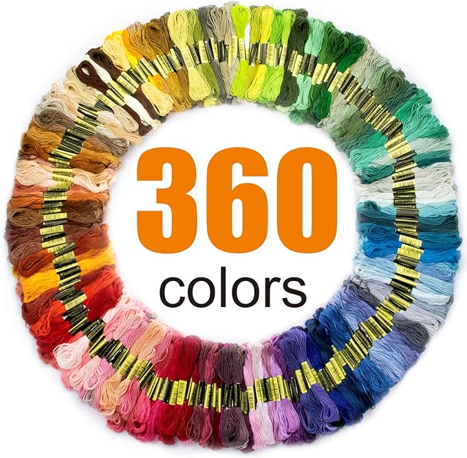 lovimag embroidery thread floss 360 colors skeins friendship bracelet string making bracelets cross stitch kit supplies thin yarn sewing patterns cotton strings crochet braces wrap rainbow crafts
