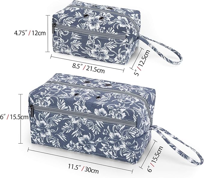 Luxja Small Yarn Storage Bag, Portable Knitting Bag for Yarn Skeins, Crochet Hooks, Knitting Needles (up to 8 Inches) and Other Small Accessories (Small, Flowers)