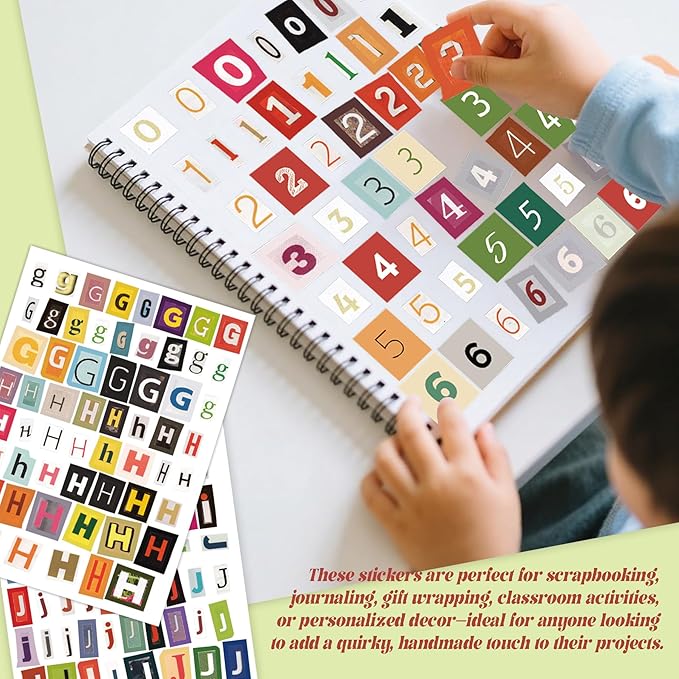 1500Pcs Letter Stickers for Scrapbooking,Ransom Note Sticker Book, Junk Journal, Journaling, DIY Crafts - Sticker Letters for Scrapbook Supplies, Junk Journal Supplies, Journaling Supplies