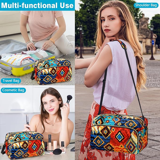 IBFUN Crochet Yarn Knitting Bag 2 Pcs Yarn Storage Organizer Crocheting Bags for Beginners with Shoulder Strap for Knit Accessories Needles Hooks