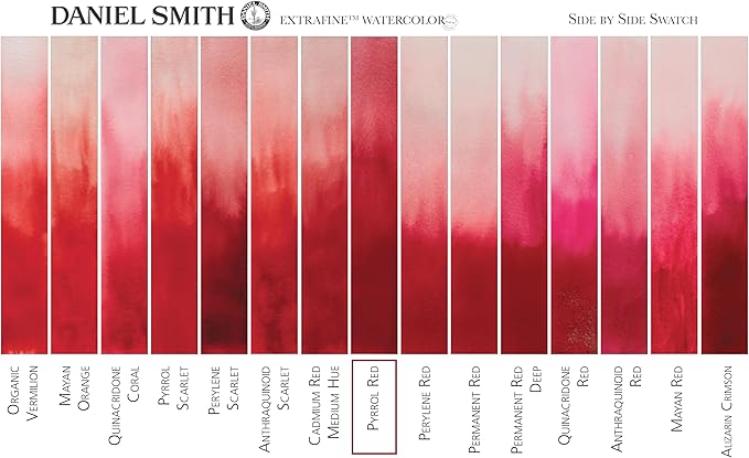 Daniel Smith Extra Fine Watercolor Paint, 5ml Tube, Pyrrol Red, 284610084