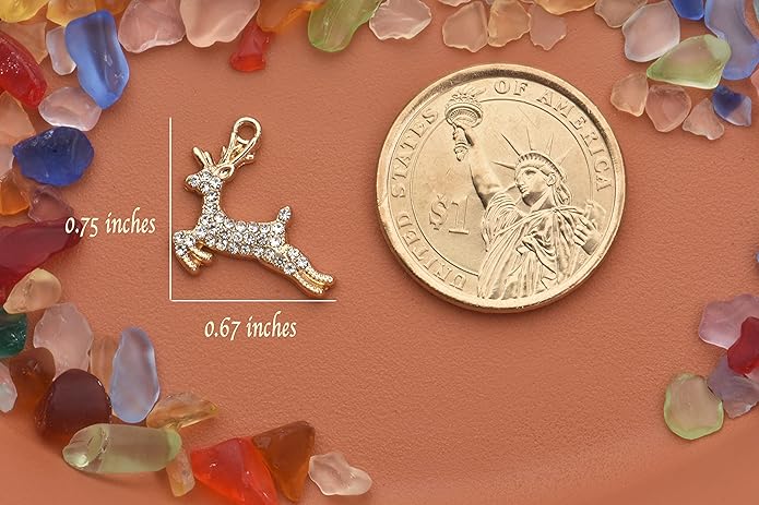 Pack of 20 Rhinestone Charms Gold Plated Pendants Pave Crystal Accessories for Necklace Bracelet Jewelry Making DIY Crafting