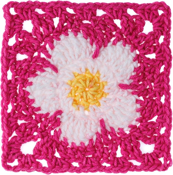 Red Heart All in ONE Flower Power Peony pop Yarn - 3 Pack of 8.8oz/250g - 100% Acrylic - #4 Worsted (Medium) - 440 Yards - Knitting/Crochet