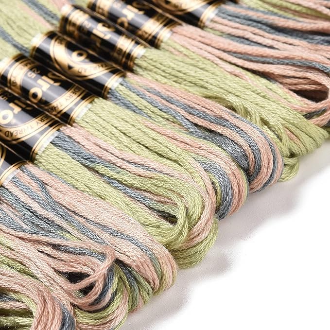 FASHEWELRY 10 Skeins Embroidery Floss Thread 0.5mm Dyed Cross Stitch Floss 6-Ply Friendship Bracelet String for Jewelry Making Bracelets Sewing Knitting Stitching Craft DIY (Dark Sea Green)