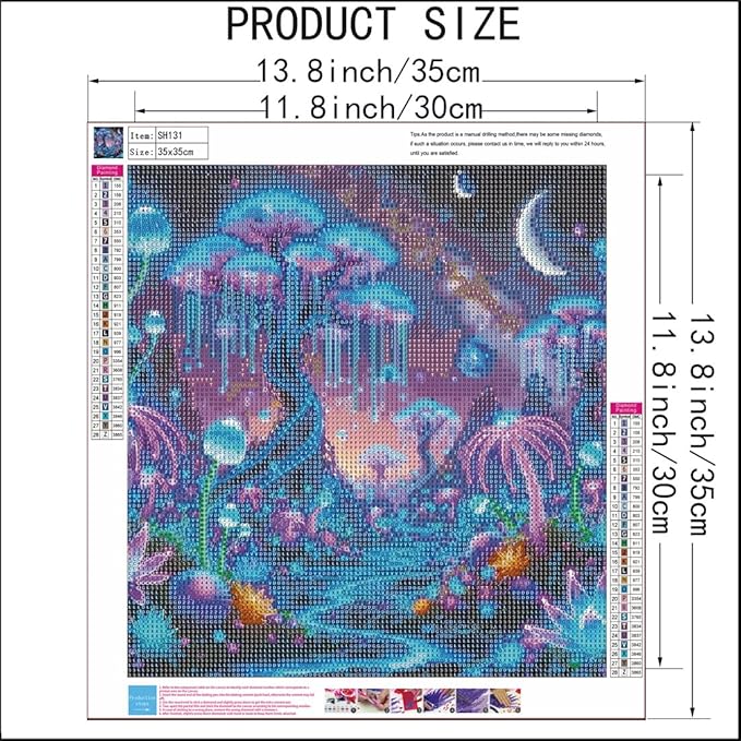 SHICERNHJ 5D Diamond Painting Kits for Adults,Dreamy Luminescent Tree Diamond Art Kits,DIY Full Drill Diamond Painting Kits Arts and Crafts for Adults Home Wall Deco 14x14 Inch