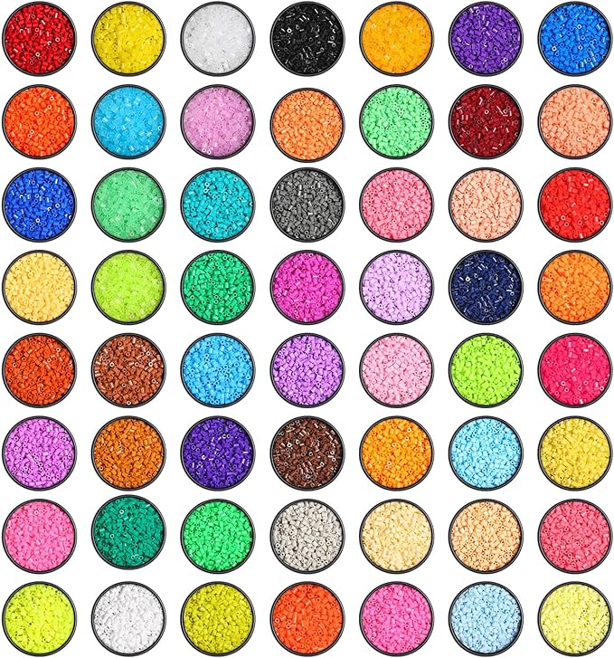 Libima 11200 Pcs 56 Colors Fuse Beads Bulk for Kids Art and Crafts Assorted Iron Beads Set Multicolored for Birthday Gift Bracelet Making Accessories (5mm)