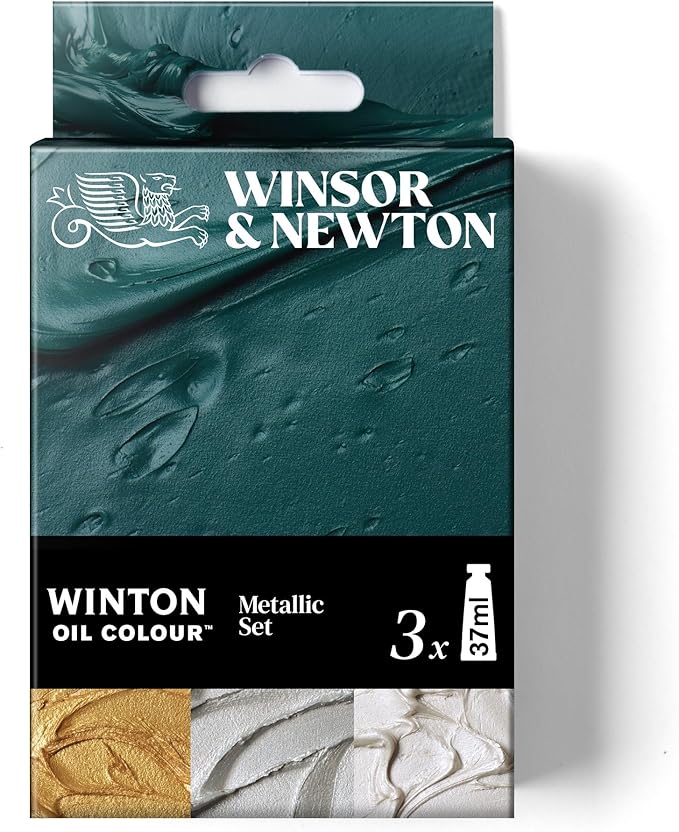 Winsor & Newton Winton Oil Color Paint Set, Metallics, 3 x 37ml Tubes