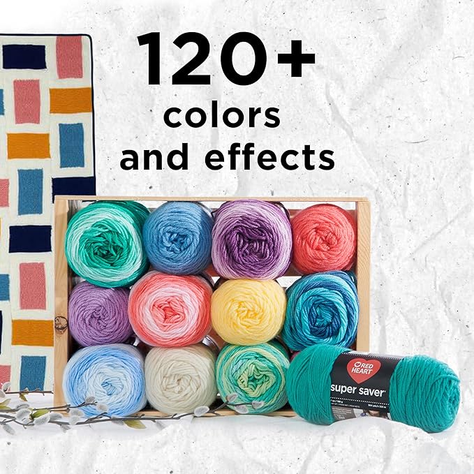 Red Heart Super Saver Yarn, 3 Pack, Blacklight 3 Count