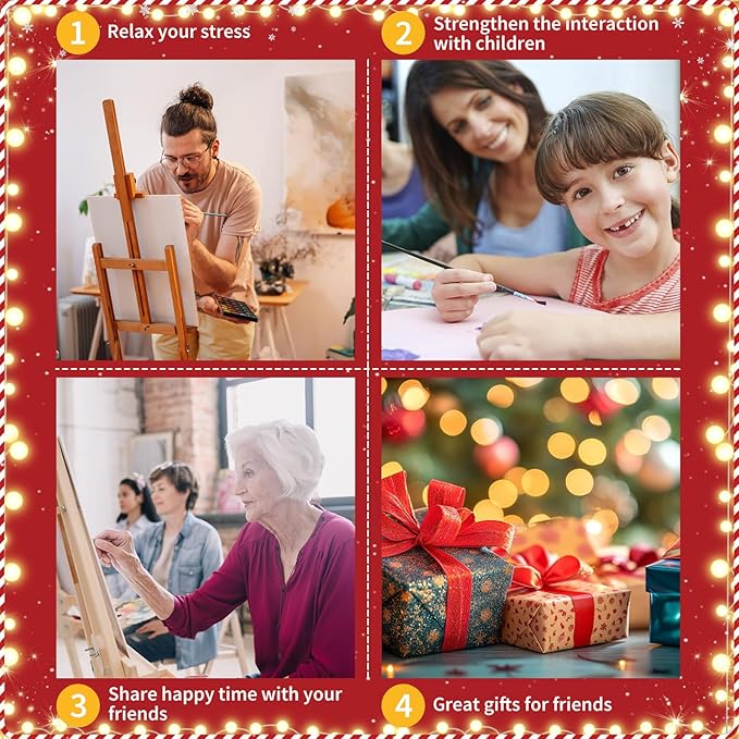 Christmas Paint by Numbers for Adult,Snowman Paint by Numbers Kit for Adults Beginners, DIY Acrylic Painting on Canvas for Home Wall Art Decor 16x20 Inch