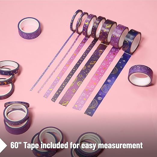 Mr. Pen- Washi Tape Set, 21 Rolls, Outer Space Design, Decorative With Measure Tape, Scrapbook Washi for Journaling, Craft