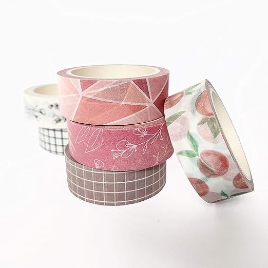 Washi Tape Set of 16 Rolls of 15 mm Wide Cute Decorative Washi Tape for Journaling, Scrapbook, Washy Crafts, Bullet Journals, Planners, DIY Décor, Craft Supplies For Adults & Kids (Serenity)
