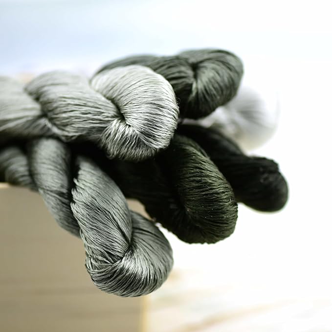 Natural Silk Thread – 6 Colors, 110m Each, Hand-Dyed Premium Silk Floss for Fine Embroidery, Needlepoint, and Handcrafts