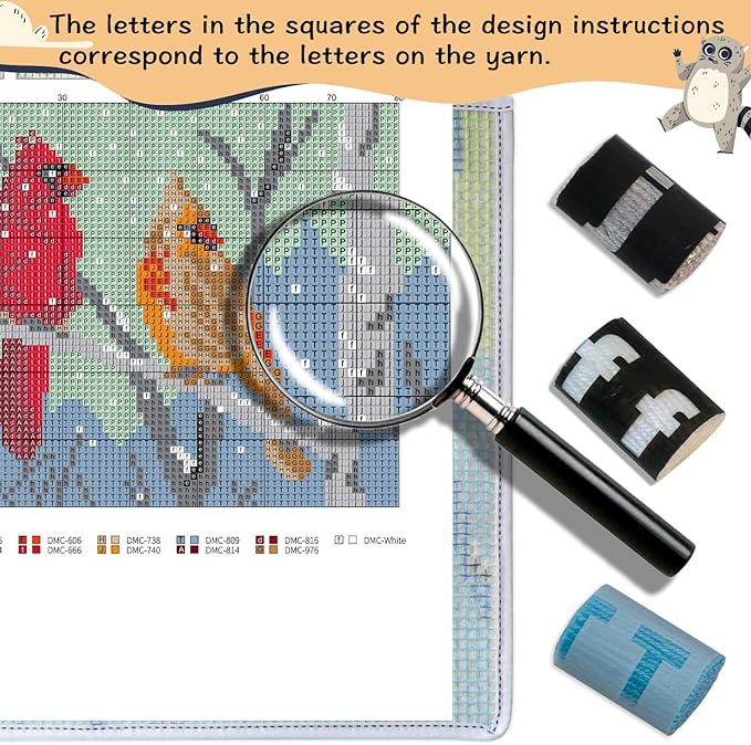 ZFFLYH Latch Hook Kits Rug, Cardinal Crocheting Carpet Rug with Printed Canvas for Adults Beginners, 20.5X15 Inch 2 - Cardinal