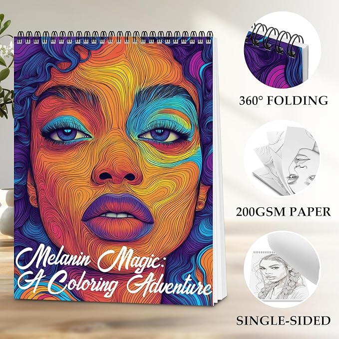 Coloring Book for Adults Relaxation, 24 Pages Adult Coloring Books for Women Stress Relief, Spiral Bound Coloring Books, Relaxing Gift for Women