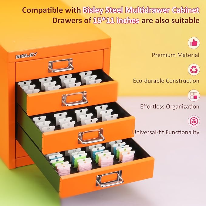 300PCs Embroidery White Floss Bobbins with 3 Packs Customizable EVA Foam Insert for Bisley MultiDrawer Cabinet or 15 * 11-inch Multi-Drawer Cabinet, Embroidery Floss Organizer, Cross Stitch Storage