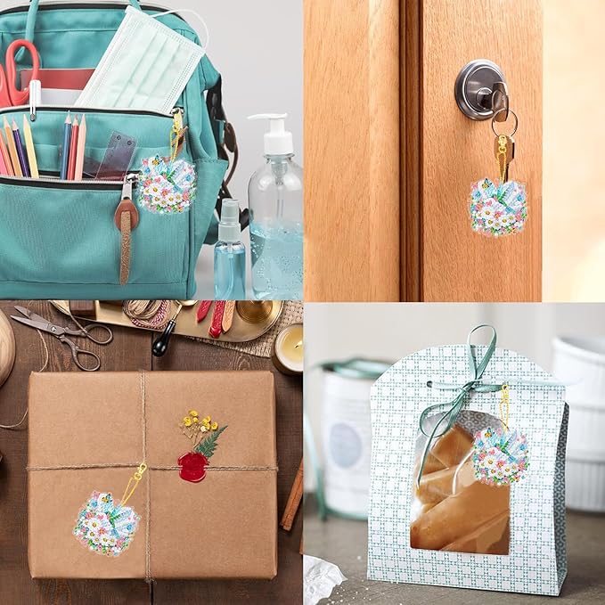 Masendp Hanging Diamond Art Decoration Kit 5D Diamond Painting Kit, DIY Hummingbird and Flower Series Diamond Art Kit Suitable for Beginners and Adults, Home Wall Garden Decoration