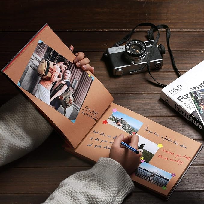 Our Adventure Book Handcrafted 11.92 x 7.62" Scrapbook, Color cover,Embossed Lettering, Inspired by 'Up', Ideal for Photos, Gift for Couples Anniversary, Weddings, Travelling, Birthday, Christmas