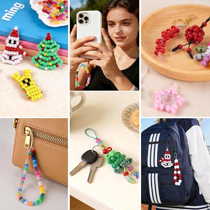 1000Pcs Pony Beads for Bracelets, Multi-Colored Plastic Pony Beads Bulk, 6×9mm Friendship Bead for Jewelry Making for DIY Hair Braiding Keychains Necklaces Crafts Party Supplies