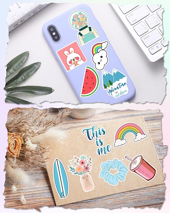 300 pcs stickers for kids, cute water bottle vinyl waterproof laptop stickers for students gifts school supplies classroom teacher prizes stocking stuffers sticker pack for kids girls teens